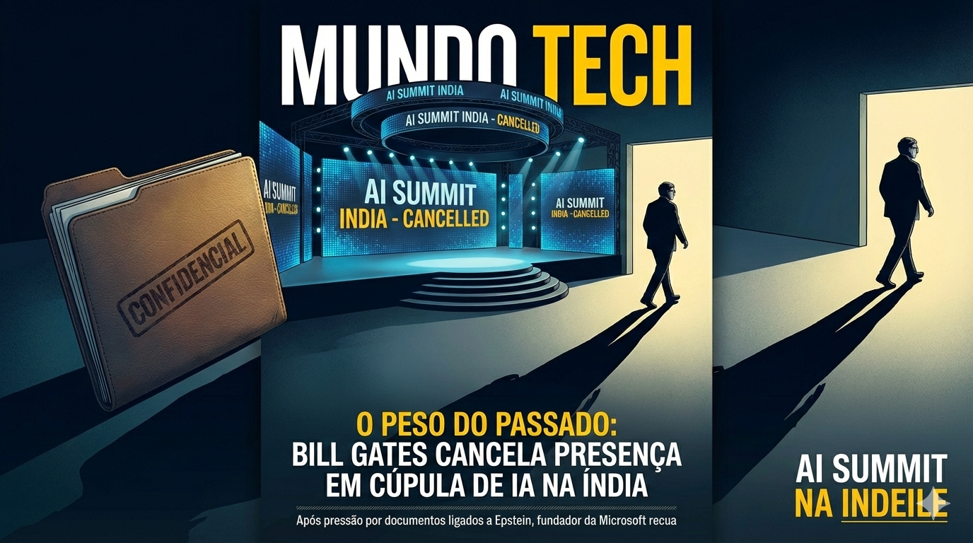 Bill Gates cancelou discurso em cúpula de IA na Índia em meio à repercussão de documentos ligados a Epstein. Decisão ocorreu horas antes da fala.